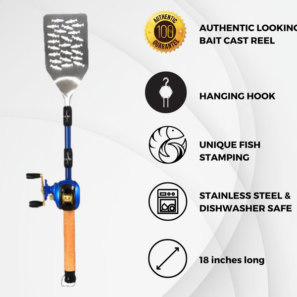 Bait Cast Fishing Pole BBQ Spatula (8ct Display)