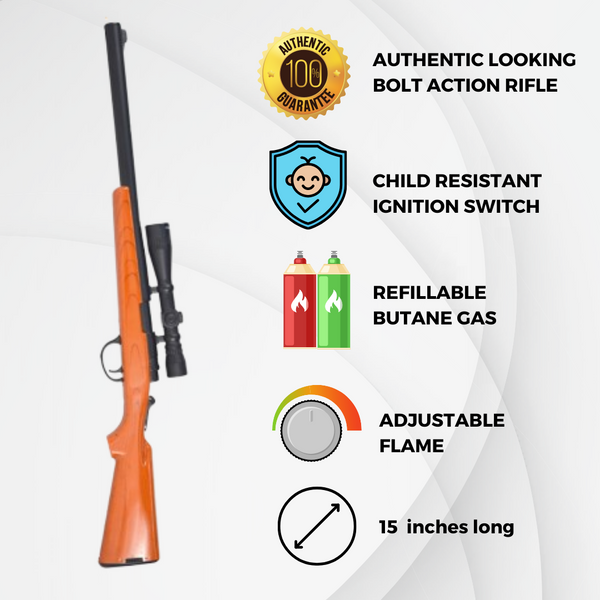 Bolt Action Rifle BBQ Lighter (16ct Display)
