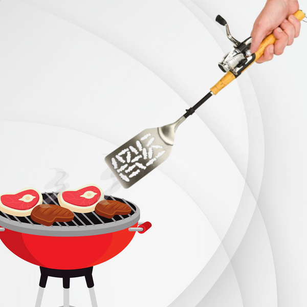 Open Face Fishing Pole BBQ Spatula (6ct Display)