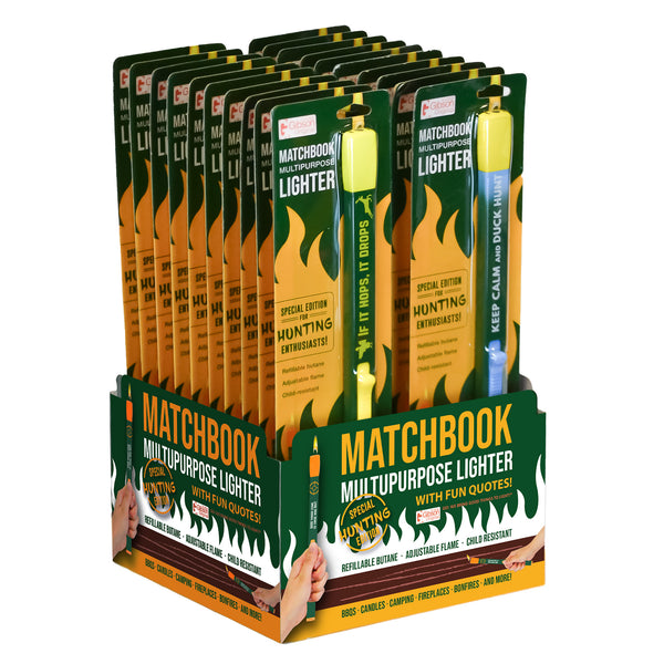 Matchbook Multipurpose Lighter with Hunting Quotes (20ct Display)