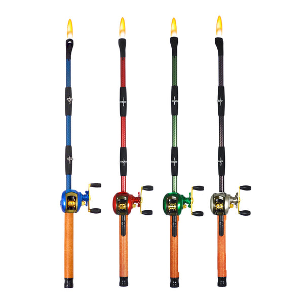 Bait Cast Fishing Pole BBQ Lighter (16ct Display)