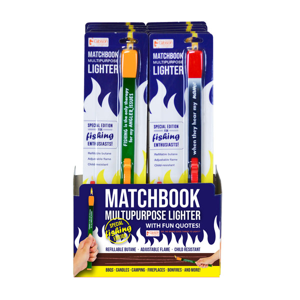 Matchbook Multipurpose Lighter with Fishing Quotes (20ct Display)