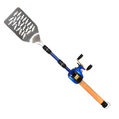 Bait Cast Fishing Pole BBQ Spatula – Novelty Grill Tool for Outdoor Cooking