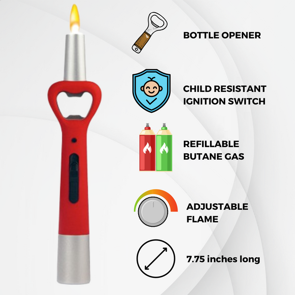 Bottle Opener & Flashlight BBQ Lighter (16ct Display)