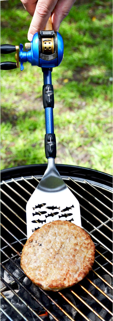 Gibson Bait Cast BBQ Tool Spatula Blue Fishing Rod Handle Stainless Steel  for sale online 