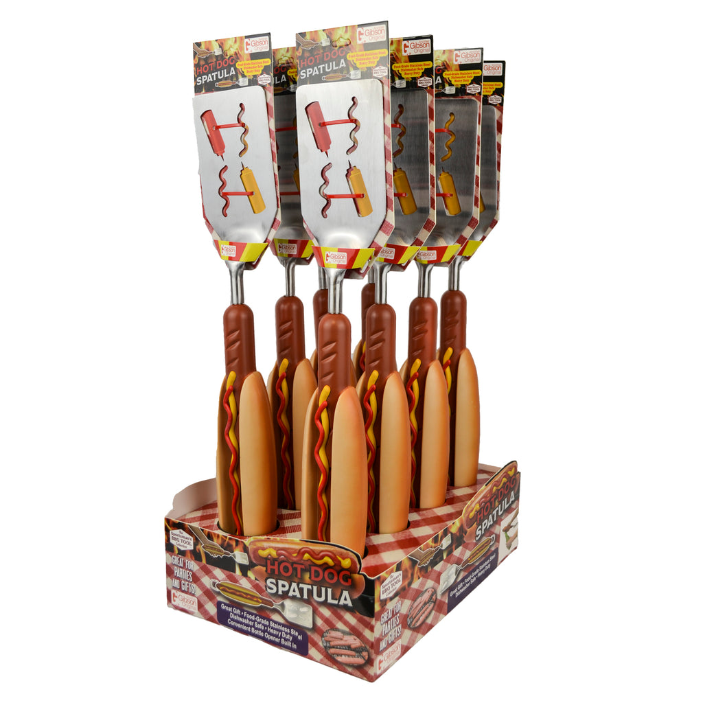 Hot Dog BBQ Spatula with Bottle Opener and Hanging Hook (8ct Display)